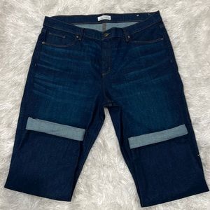 Loft dark rinse girlfriend jeans